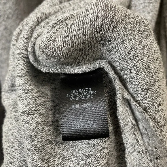 torrid Super Soft Plush Duster Open Front Heather Grey Front Pocket Plus 5X - Picture 9 of 13